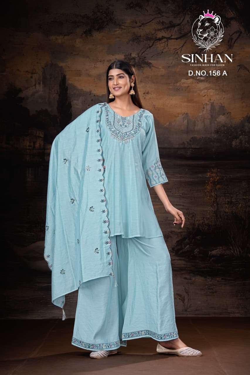 SINHAN 156 CHANDERI COTTON INNER PALAZZO SET REGULAR TYPE SUIT WHOLESALER IN SURAT